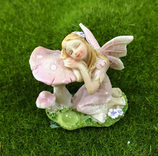 Fairy Sleeping on Mushroom Pink
